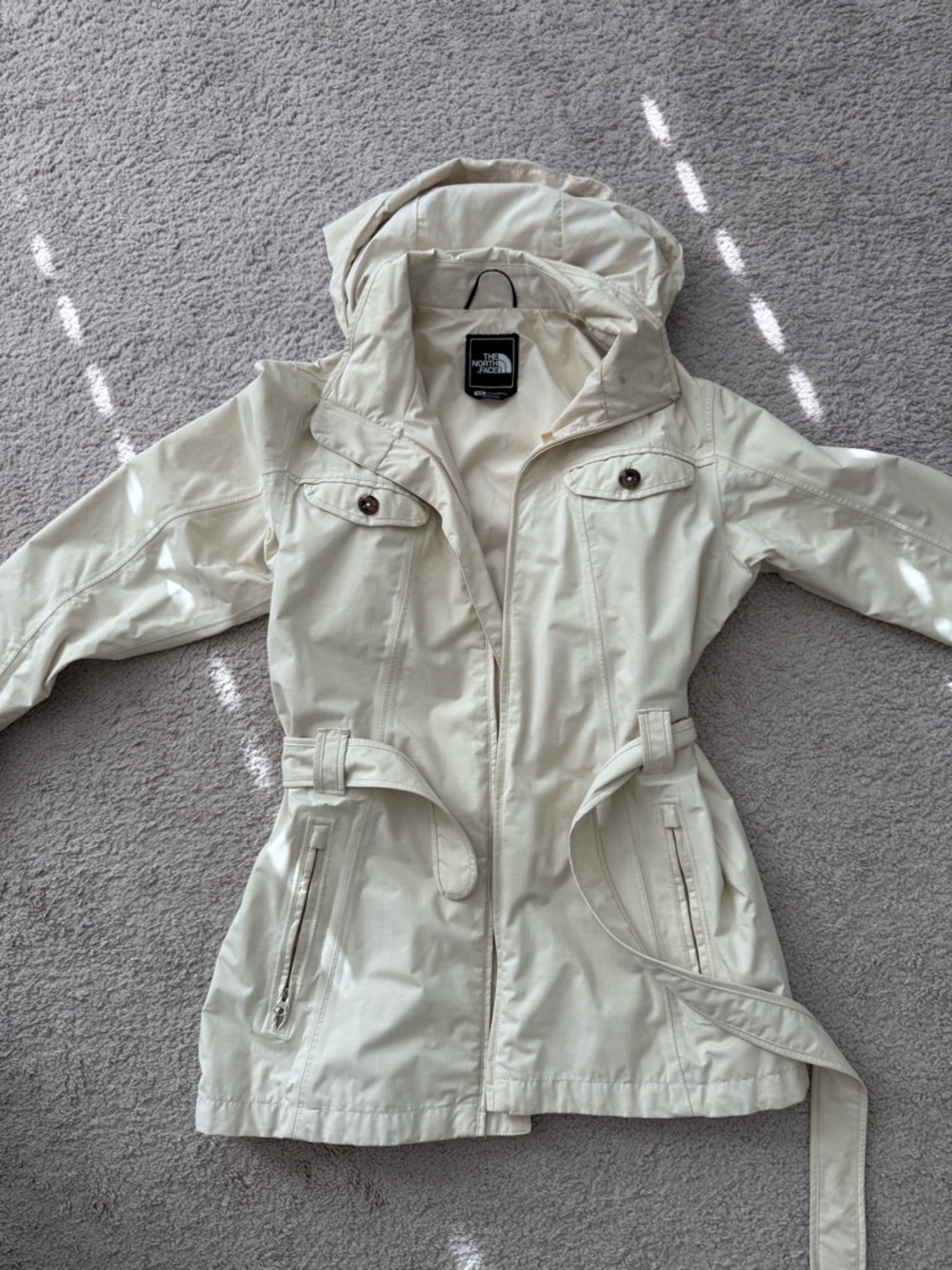 The North Face Women's Cream Hooded Trench Anorak